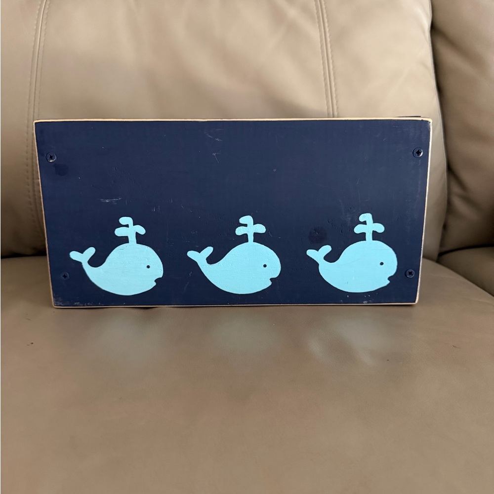 Nautical Blue Whale Wall Decor